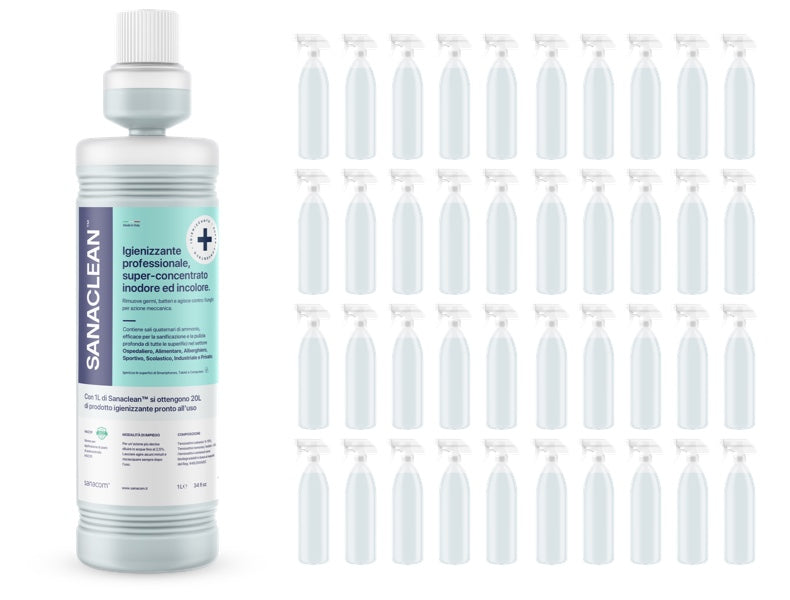 Sanaclean "Inodore" - Igienizzante+Detergente professionale super-concentrato