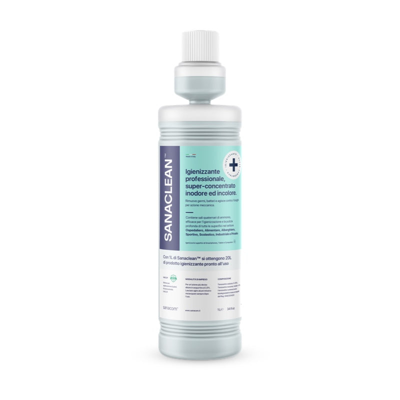 Sanaclean "Inodore" - Igienizzante+Detergente professionale super-concentrato