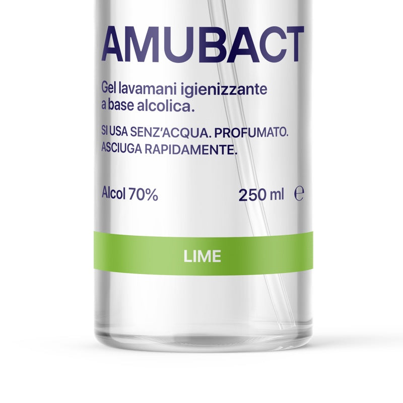 Amubact 250ml ***Conf. 6pz*** - Igienizzante mani profumato con formula emolliente anti-secchezza - Alcol 70%